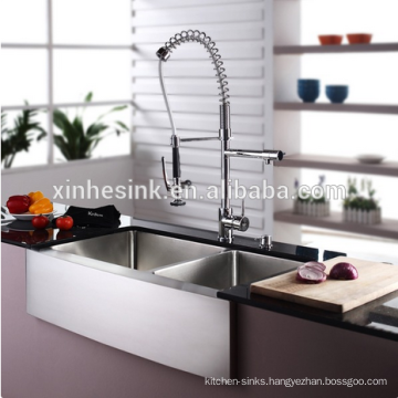 cUPC American Handmade Stainless Steel SUS 304 16G/18G Farmhouse Kitchen Sink with Apron Front